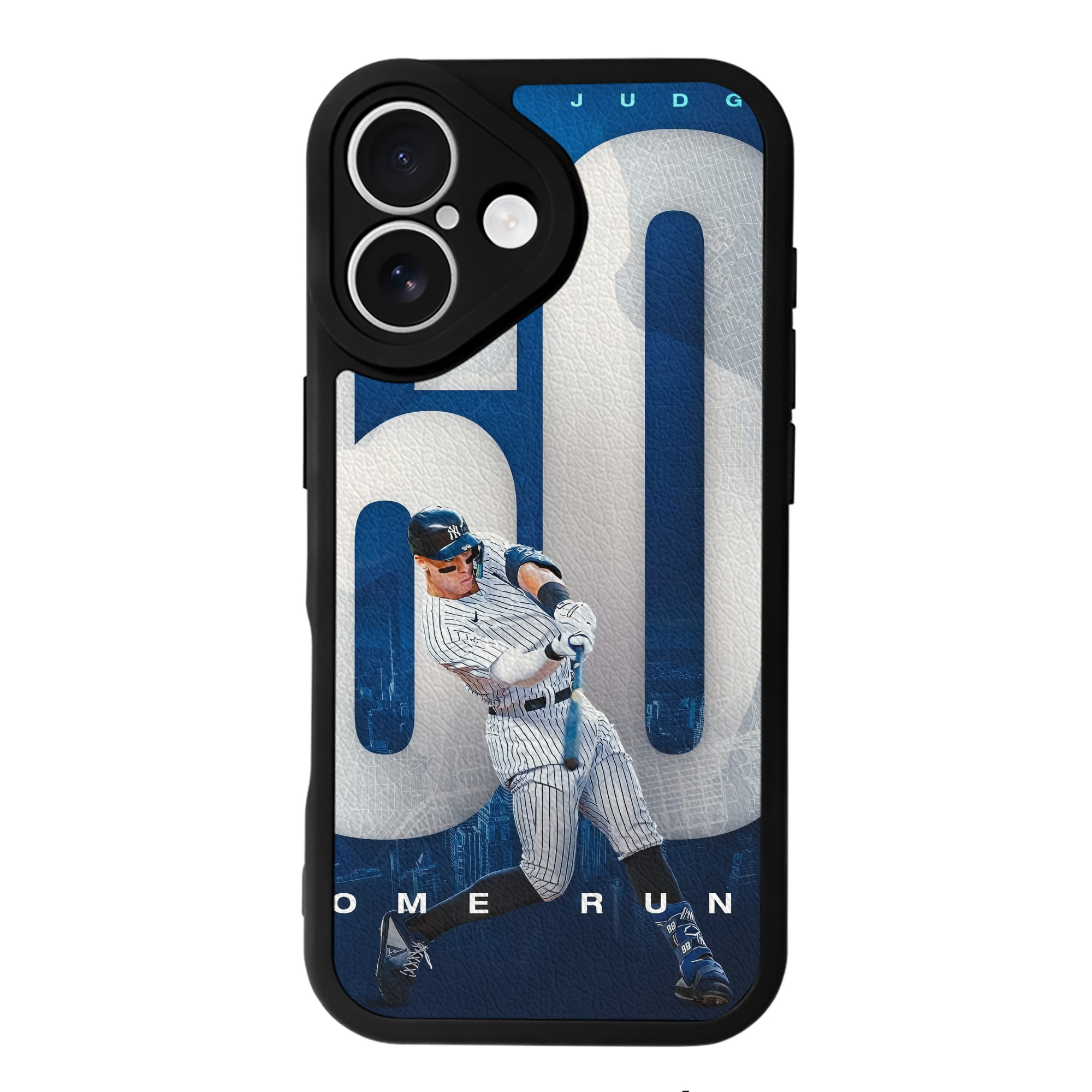 Aaron Judge 60 Home Runs 2 IPhone 16 Silicone Leather Case – UV Print, Lambskin Texture – Perfect Fit, Wireless Charging Compatible, Scratch Resistant, Precise Cutouts – Stylish Protection For IPhone 16